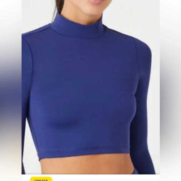 Forever 21 Active Cutout Long-Sleeve Crop Top Lavender Size S - Picture 3 of 10